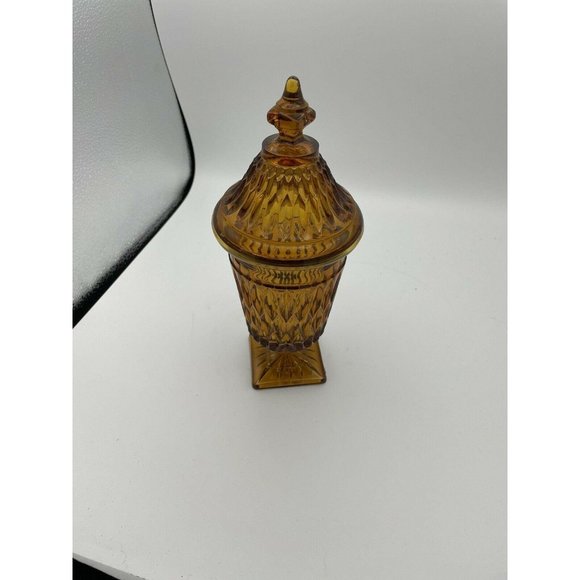MT. VERNON INDIANA Amber CANDY DISH Vintage - Picture 1 of 3